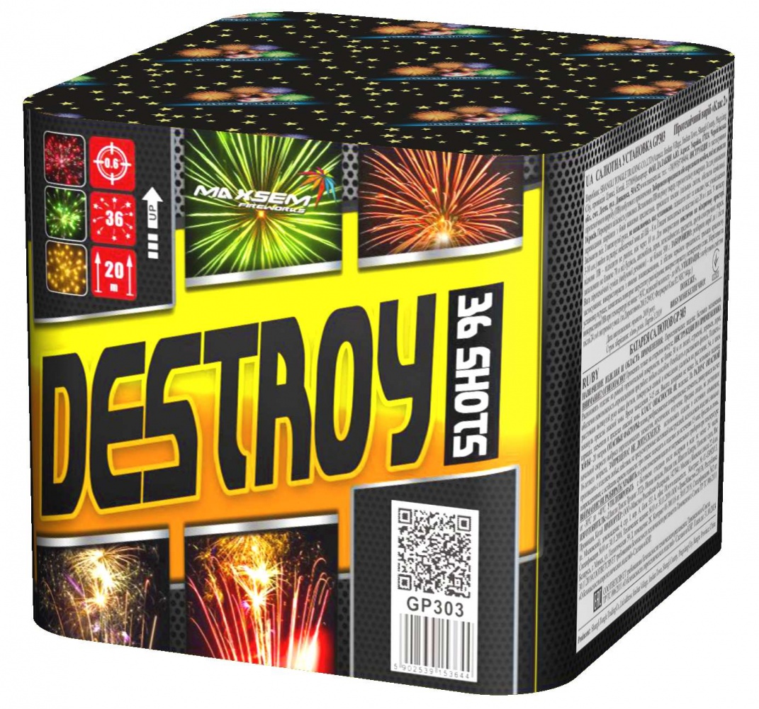 Батарея салютов "Destroy" 36 залп. (1/16),